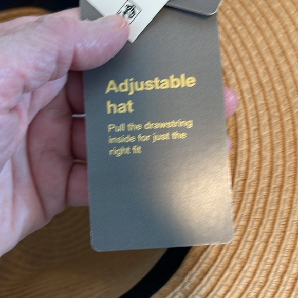 Style & Co Tan Straw Sun Floppy Beach Hat With  bow String tie Adjustable - Picture 6 of 10